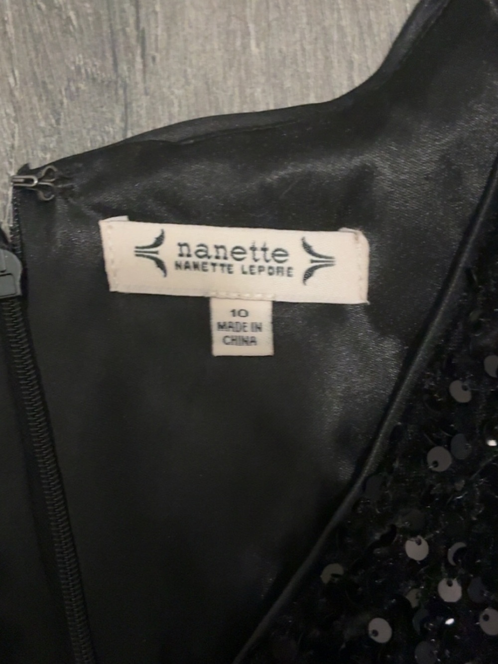 Nanette Lepore Black Sequin Midi Dress